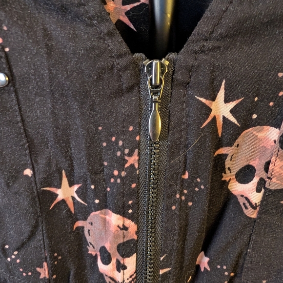 Torrid Black Dress with Pink Celestial Skull Pattern 2 Sleeveless - Picture 5 of 10